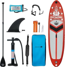 10'6" x 33" x 6" Inflatable Stand Up Paddle Board, Inflatable Paddle Board with Premium Accessories, Non-Slip Comfortable Deck for Youth & Adults of All Skill Levels
