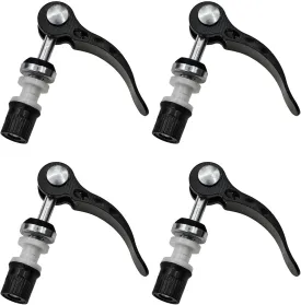 4PCS Bike Quick Release Clamps Bike Seat Clamps Aluminium Alloy Bike Seat Clamp Quick Release Folding Bike Mountain Bike Parts M6x55 Black