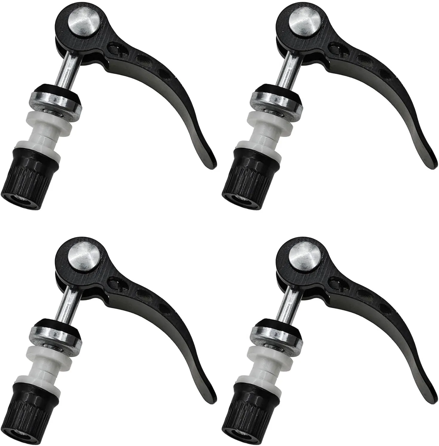 4PCS Bike Quick Release Clamps Bike Seat Clamps Aluminium Alloy Bike Seat Clamp Quick Release Folding Bike Mountain Bike Parts M6x55 Black