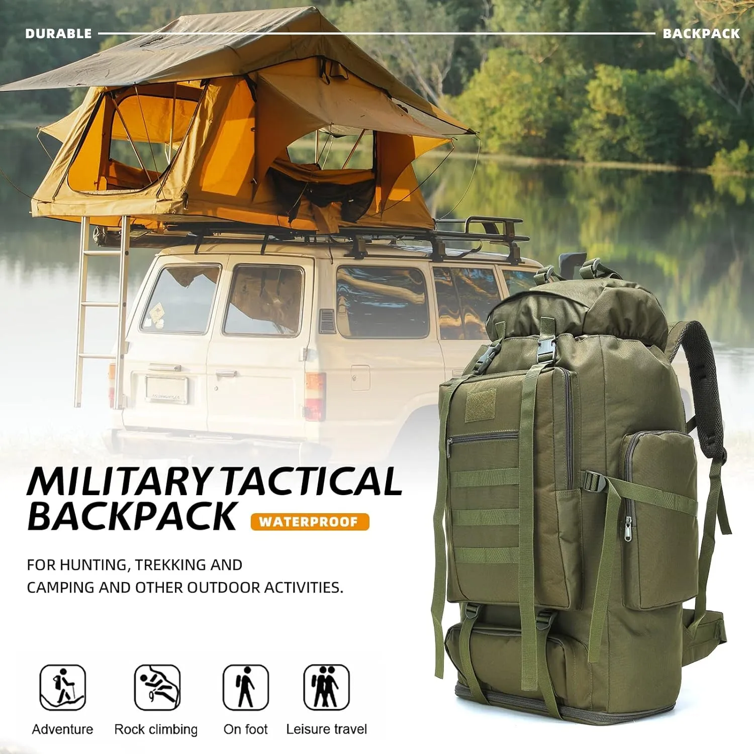 70L/100L Hiking Camping Backpack MOLLE