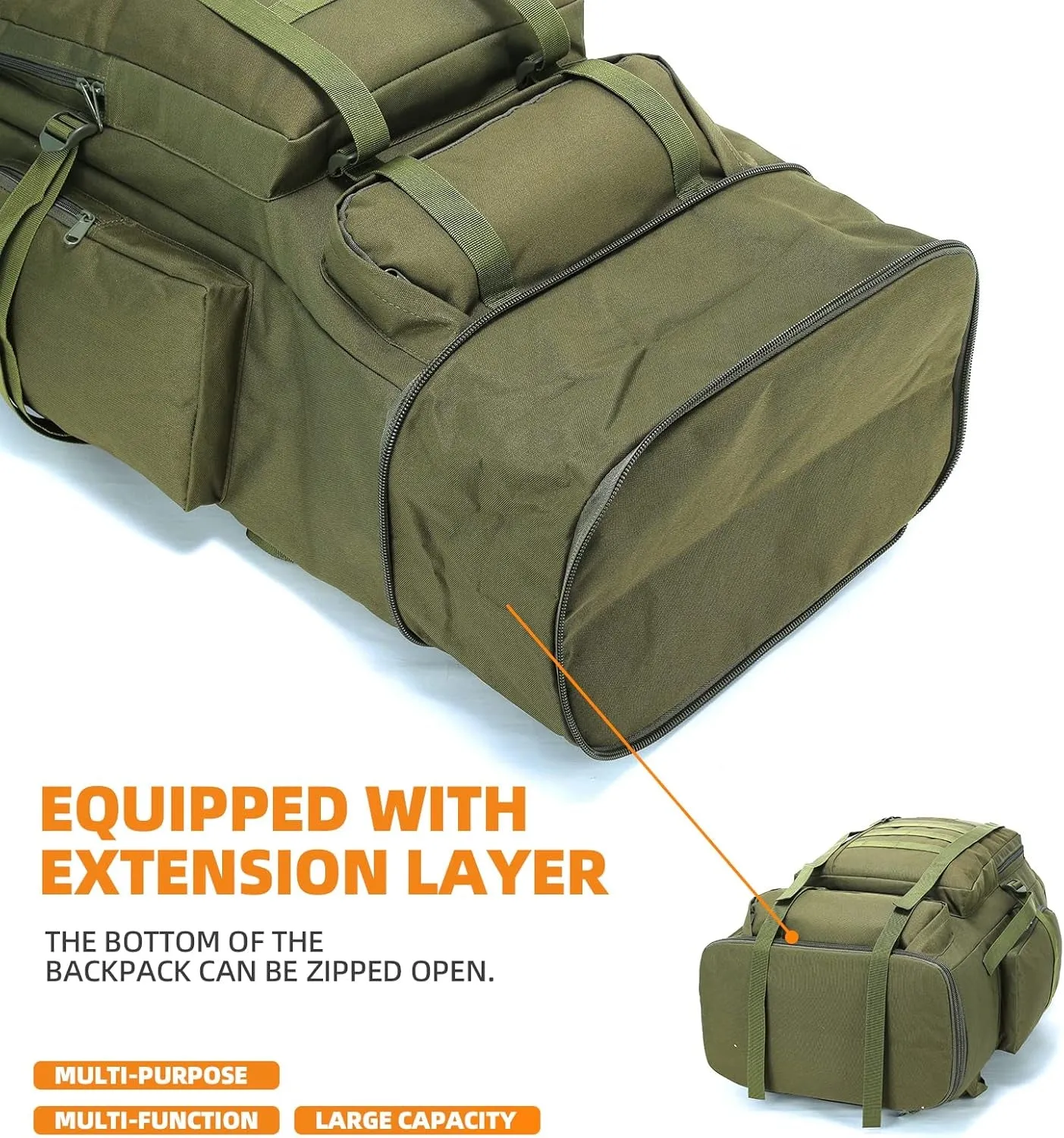 70L/100L Hiking Camping Backpack MOLLE