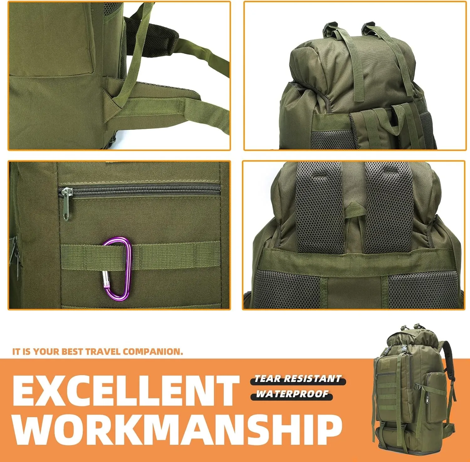 70L/100L Hiking Camping Backpack MOLLE