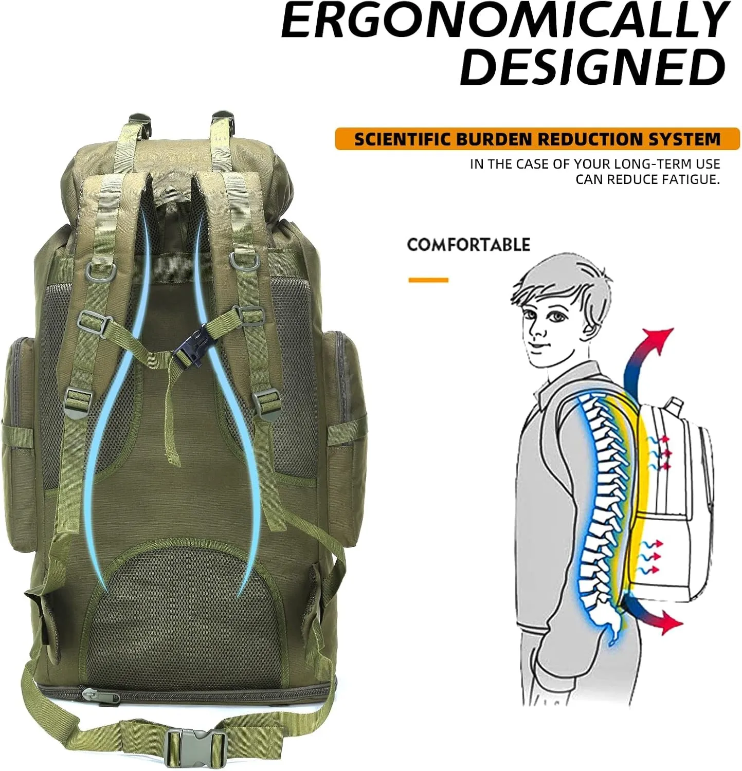 70L/100L Hiking Camping Backpack MOLLE
