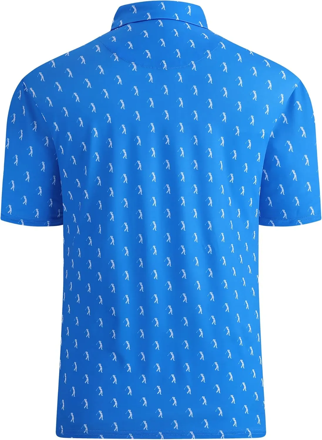 Alex Vando Mens Golf Shirt Moisture Wicking Quick-Dry Print Performance Polo Shirts for Men