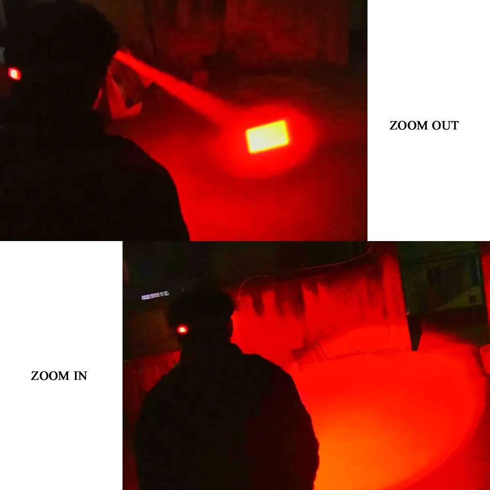 AuKvi Red Light Headlamp,3 Mode Red LED headlamp,Zoomable Red headlamp,Adjustable Focus Red LED Headlight for Astronomy, Aviation, Night Observation,etc