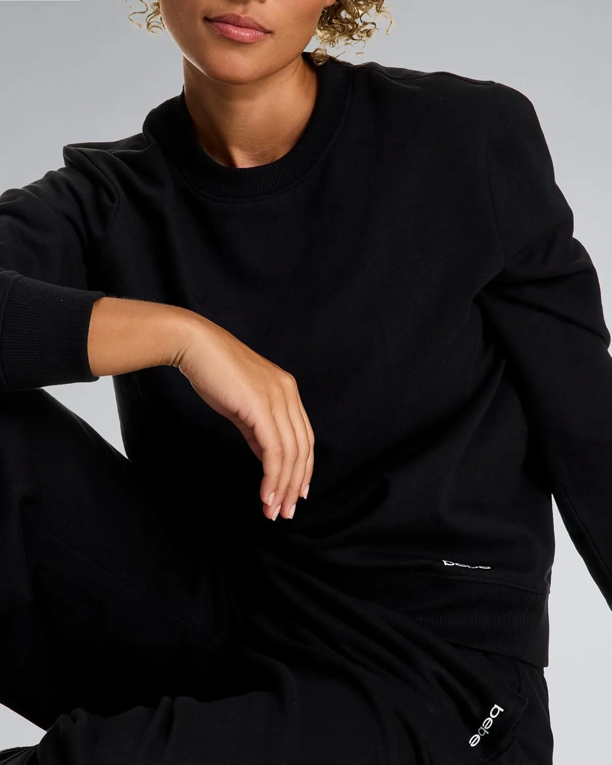 bebe French Terry Sweatshirt for Women, Crewneck Sweatshirts for Women, Sweatshirt Loungewear