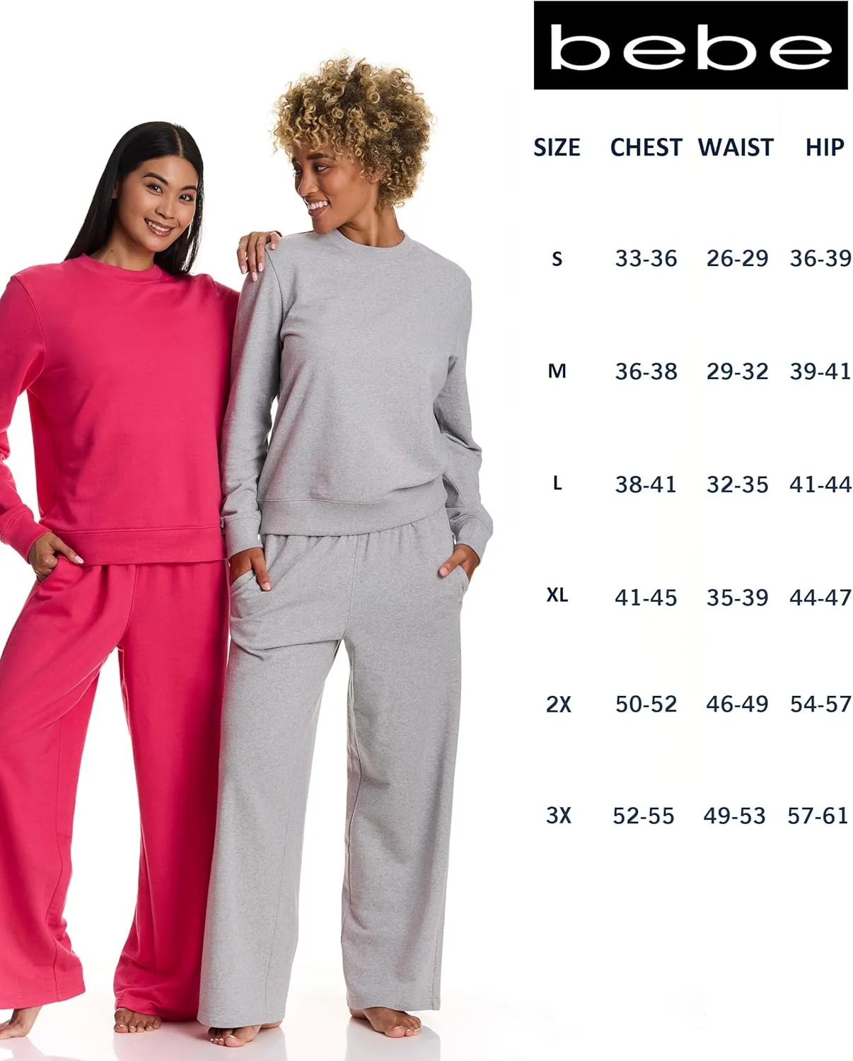 bebe French Terry Sweatshirt for Women, Crewneck Sweatshirts for Women, Sweatshirt Loungewear