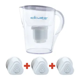 Epic Water Pure Pitcher   3 Extra Replacement Filter - Removes Fluoride & PFAS