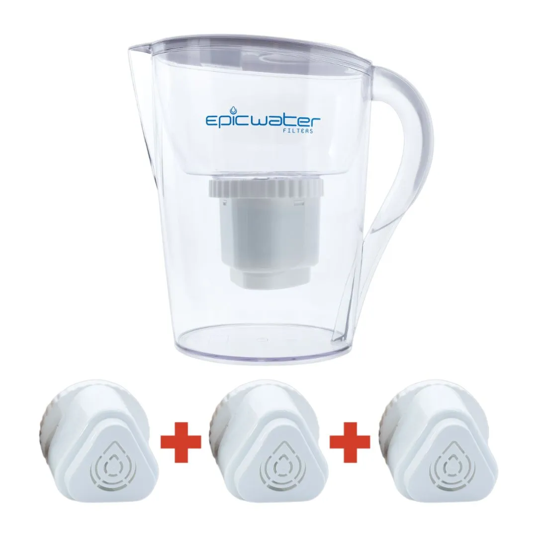 Epic Water Pure Pitcher   3 Extra Replacement Filter - Removes Fluoride & PFAS