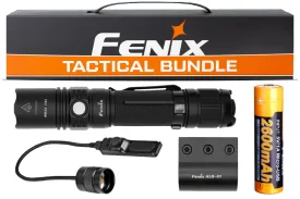 Fenix PD35 Tactical Flashlight Bundle, 1000 Lumens, Holster, Pressure Switch, Rail Mount, and 2600 mAh Rechargeable Battery