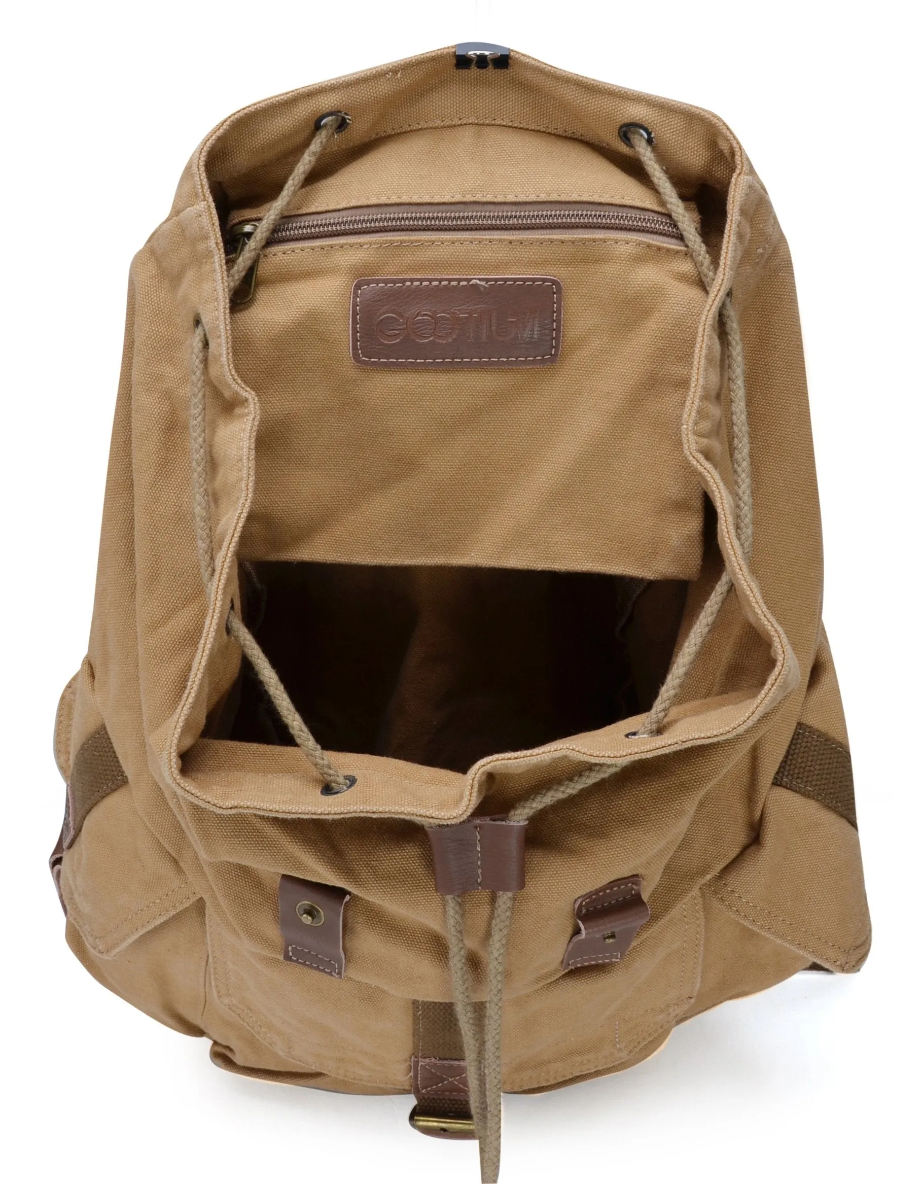 Gootium 21101KA-S Specially High Density Thick Canvas Backpack Rucksack, Khaki Small