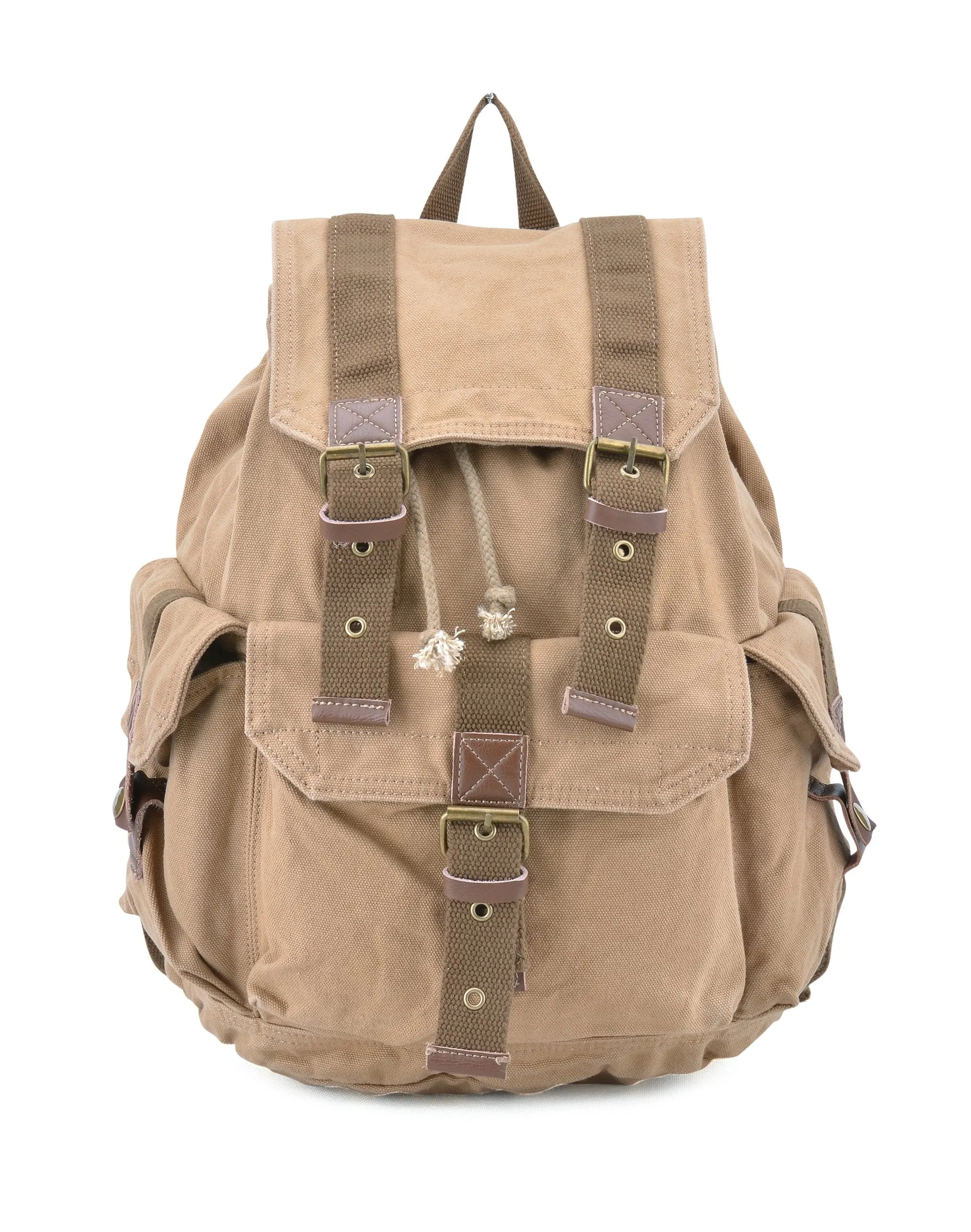 Gootium 21101KA-S Specially High Density Thick Canvas Backpack Rucksack, Khaki Small