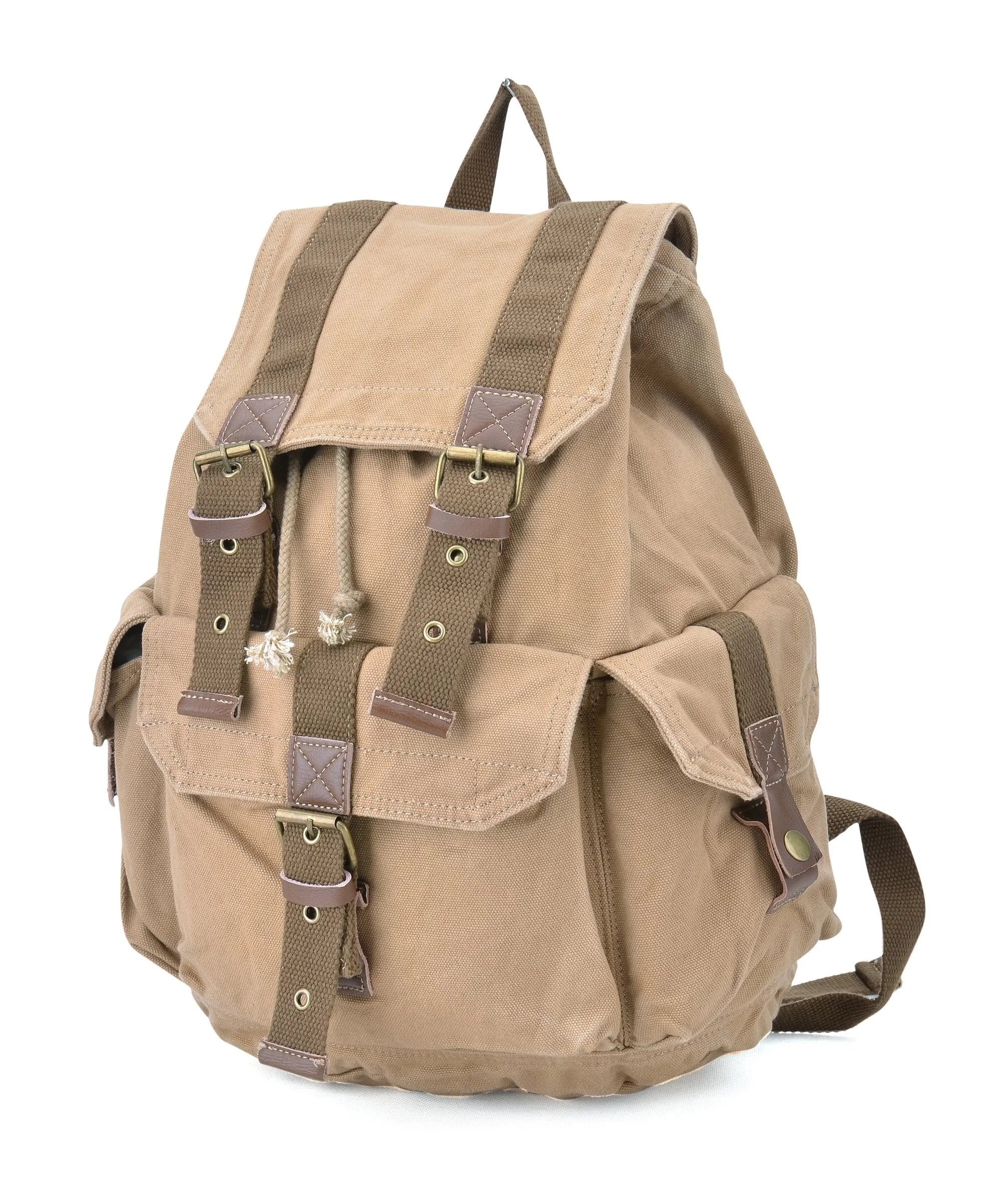 Gootium 21101KA-S Specially High Density Thick Canvas Backpack Rucksack, Khaki Small