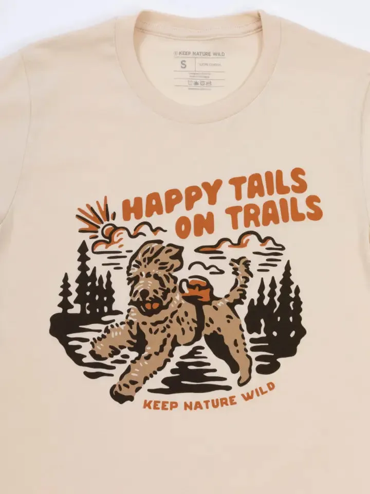 Happy Tails on Trails Forest Unisex Tee | Cholla