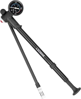 High Pressure Shock Pump - (300 PSI Max) MTB Bike Shock Pump for Fork & Rear Suspension with No-Loss Schrader Valve American Style