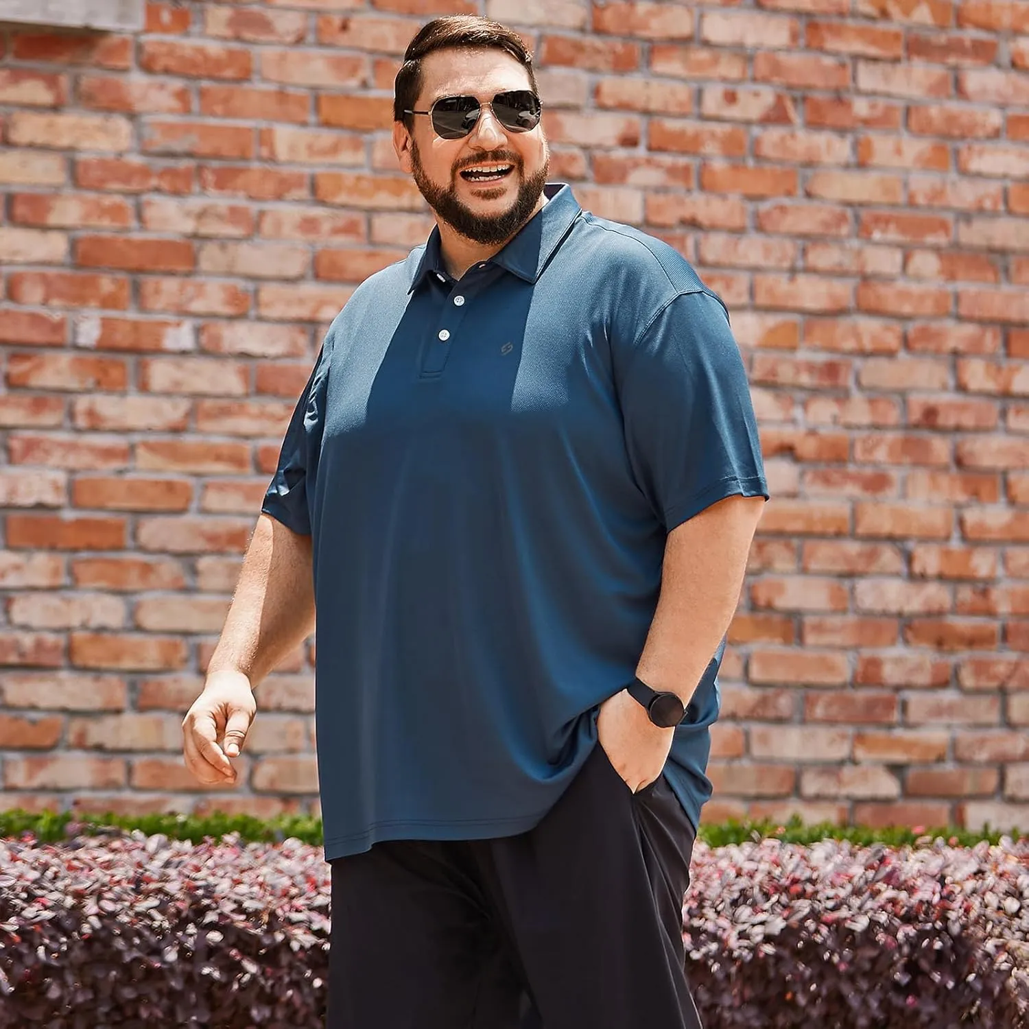 HOdo Big and Tall Mens Polo Shirt Moisture Wicking Sport Golf Shirts 2XL-6XL