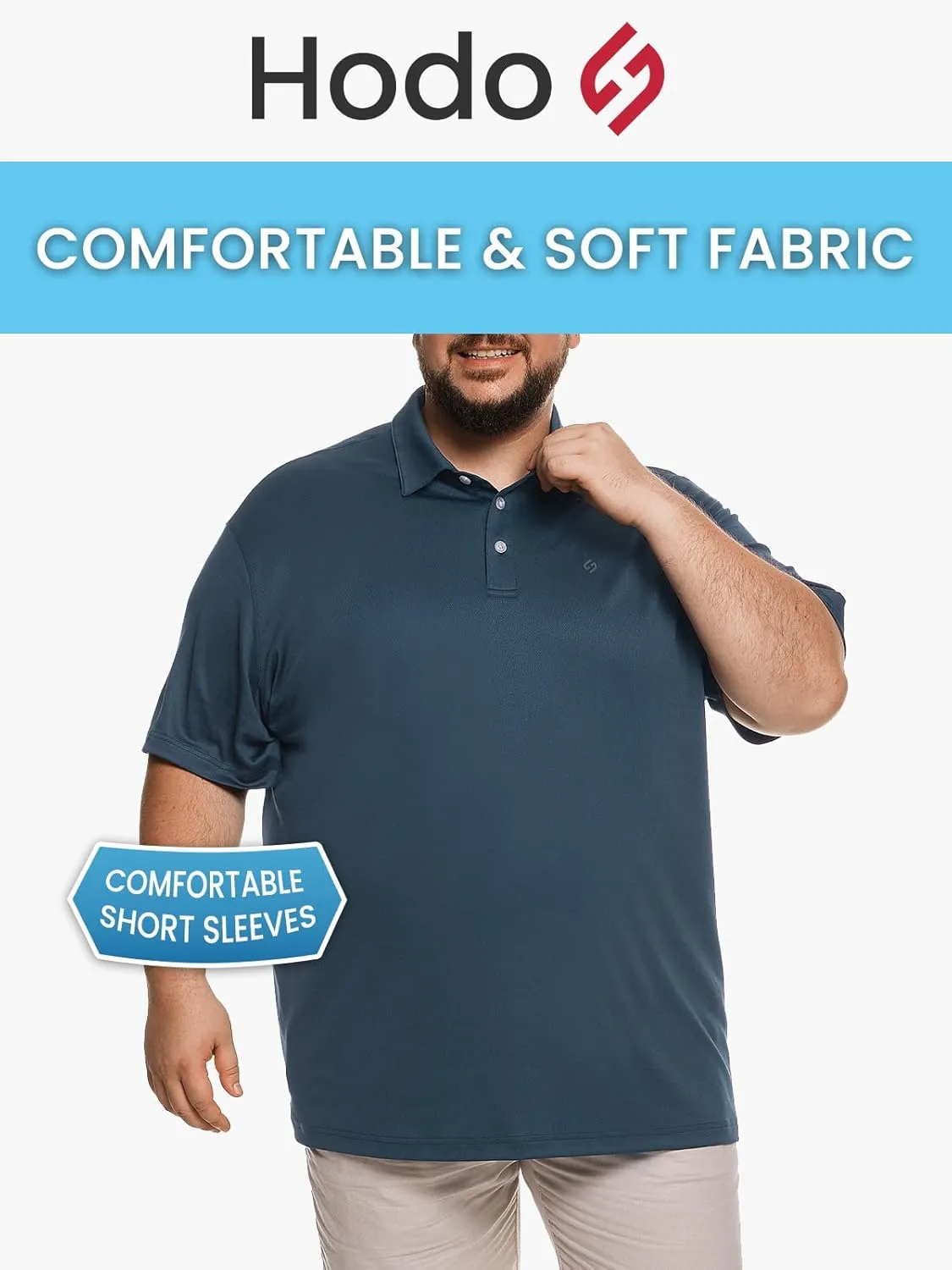 HOdo Big and Tall Mens Polo Shirt Moisture Wicking Sport Golf Shirts 2XL-6XL
