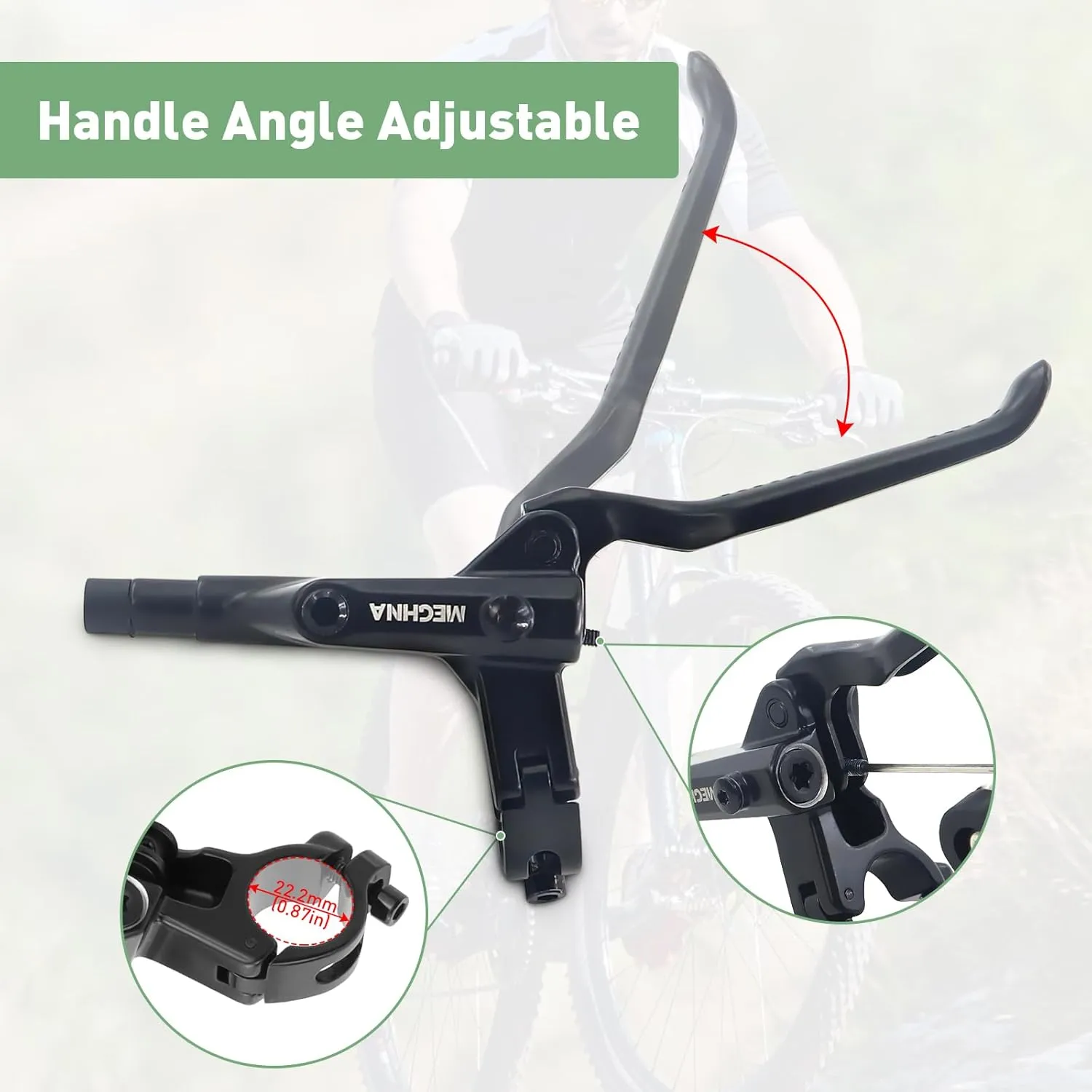 Hydraulic Brake Set Bike Disc Brakes Kit with Left Front 800mm Right Rear 1550 mm 160mm Rotors Aluminum Alloy Hydraulic Brake Fit for Mountain Bike, MTB
