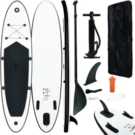 Inflatable Stand up Paddle Board Set, Puncture-Proof and Durable, Black and White, 141.7" x 31.9" x 3.9"