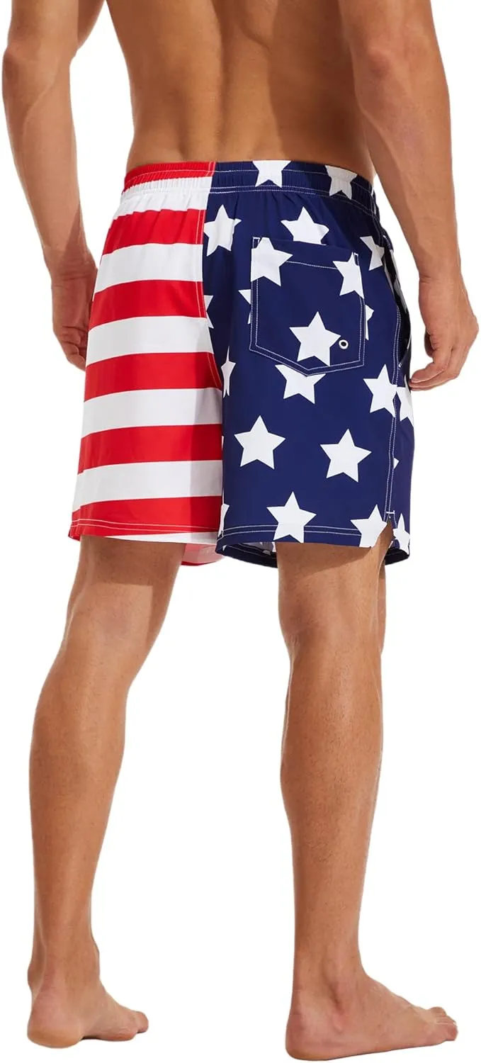 KAIUA SURF Mens Swim Trunks with Compression Liner 7 Inch Inseam Quick Dry Mens Swimming Shorts Bathing Suit