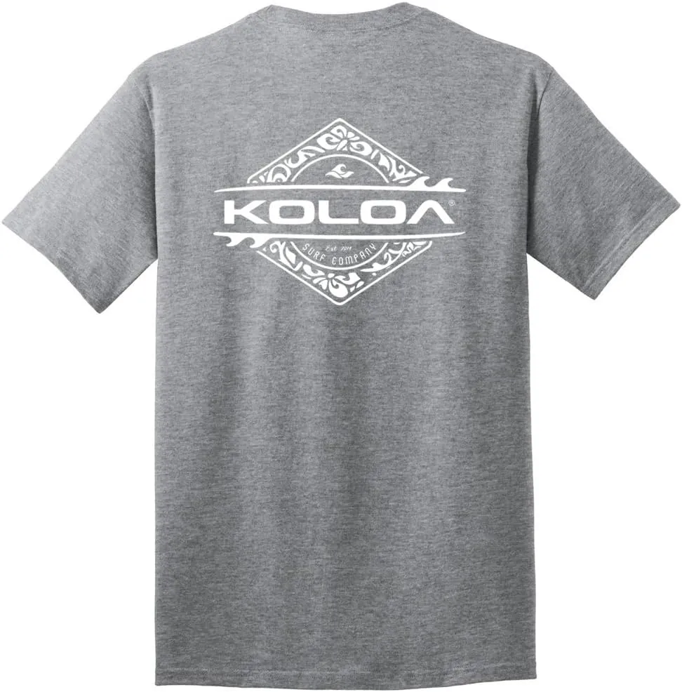 Koloa Surf Diamond Thruster Surfboards Logo Cotton T-Shirts in Reg, Big and Tall