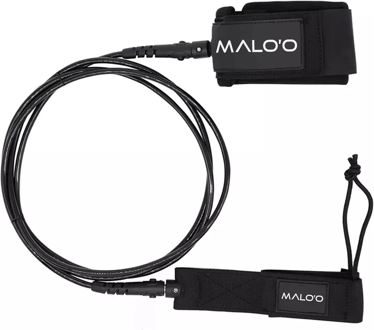 Malo'o New Premium Surfboard Leash, Available in 6', 7', 8', 9', 10', Soft 2.5" Padded Ankle Cuff, Lightweight & Kink Free, 8mm Thick Leg Rope for Shortboard, Longboard, and Paddleboard