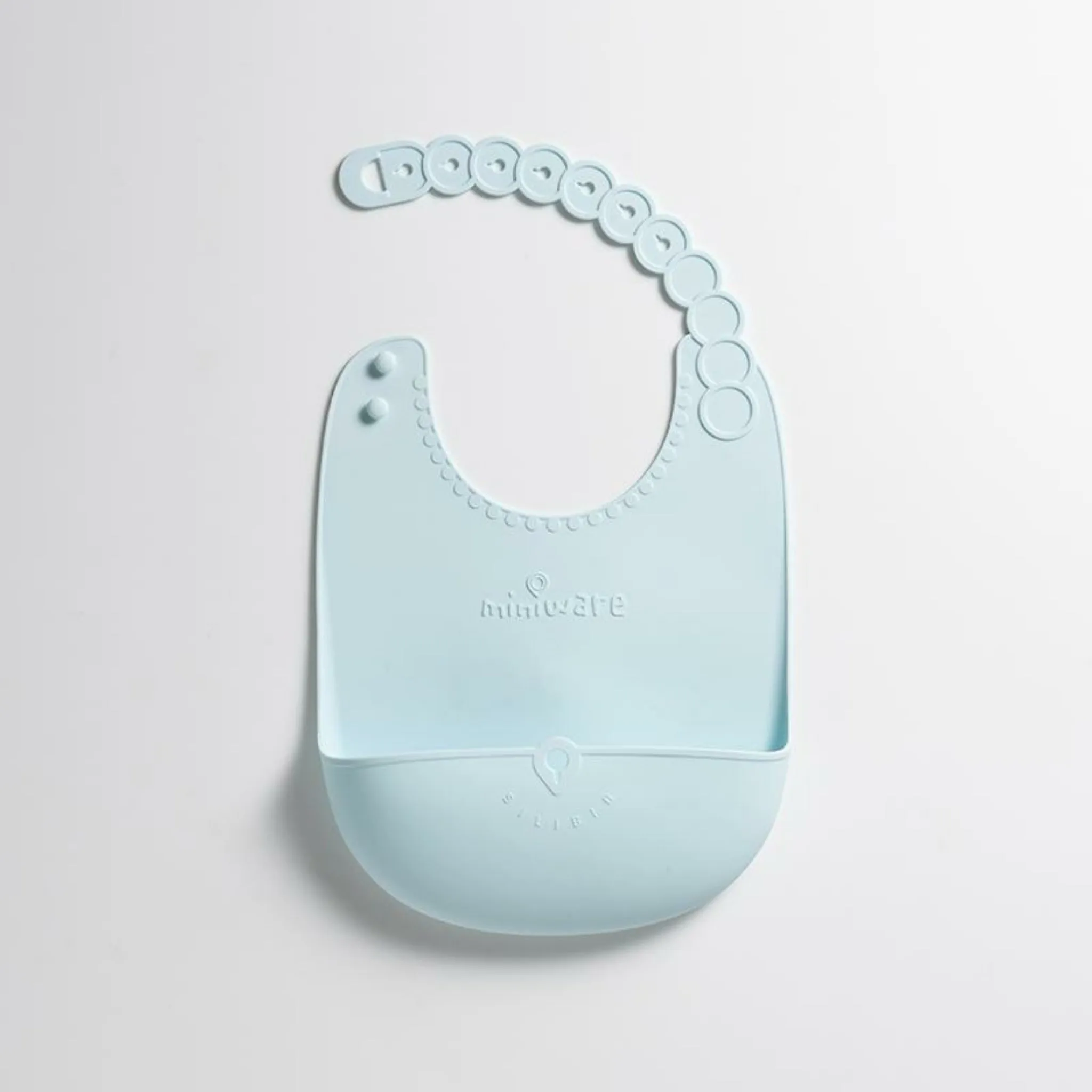 Miniware Roll and Lock Silicone Bib Aqua