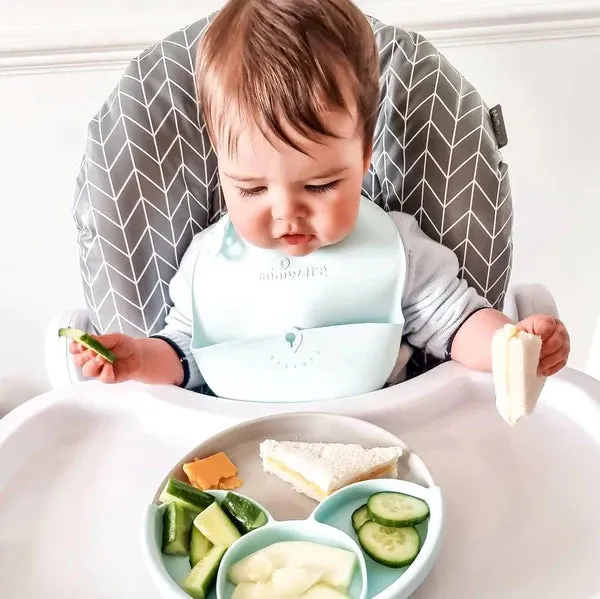 Miniware Roll and Lock Silicone Bib Lime