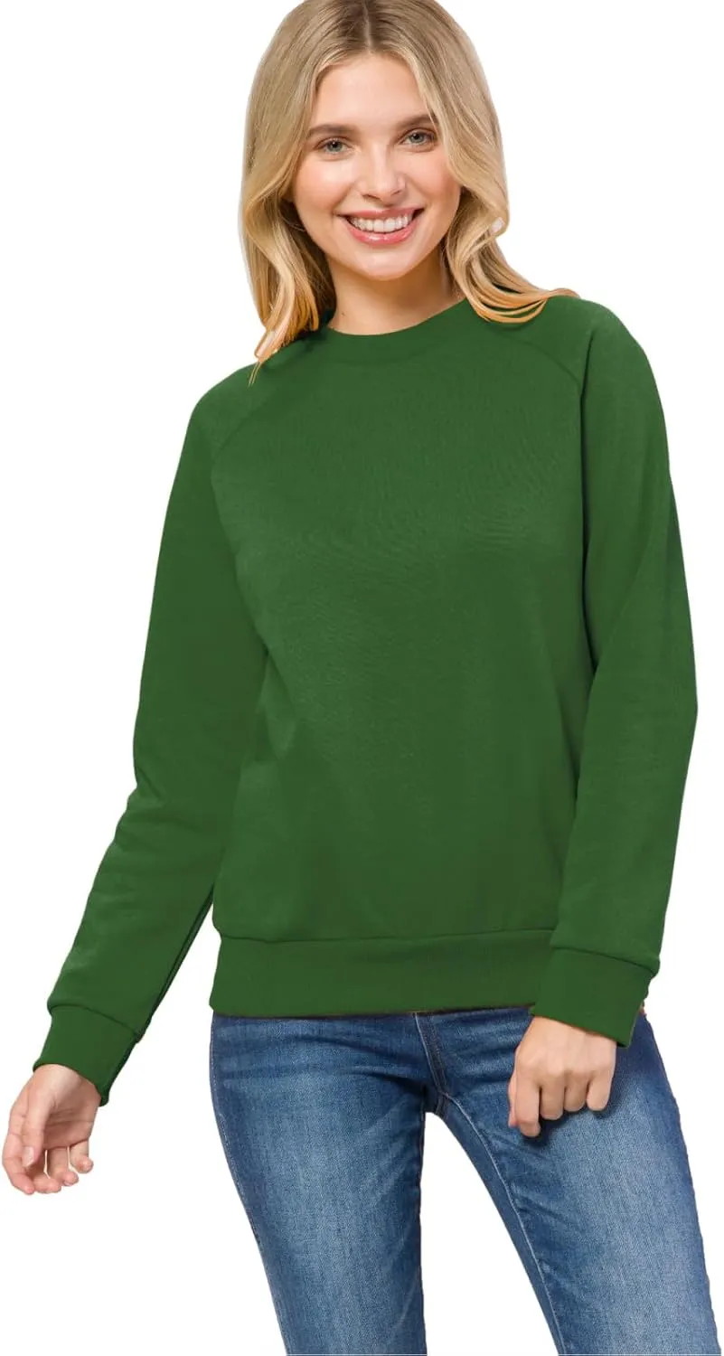 MixMatchy Women's Soft and Comfy Basic Pullover Crewneck Fleece Sweatshirt