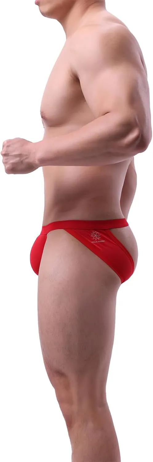 MuscleMate Men's Jockstrap Thong Underwear, Men's Classic Athletic Supporter With Stretch Elastic Waistband.