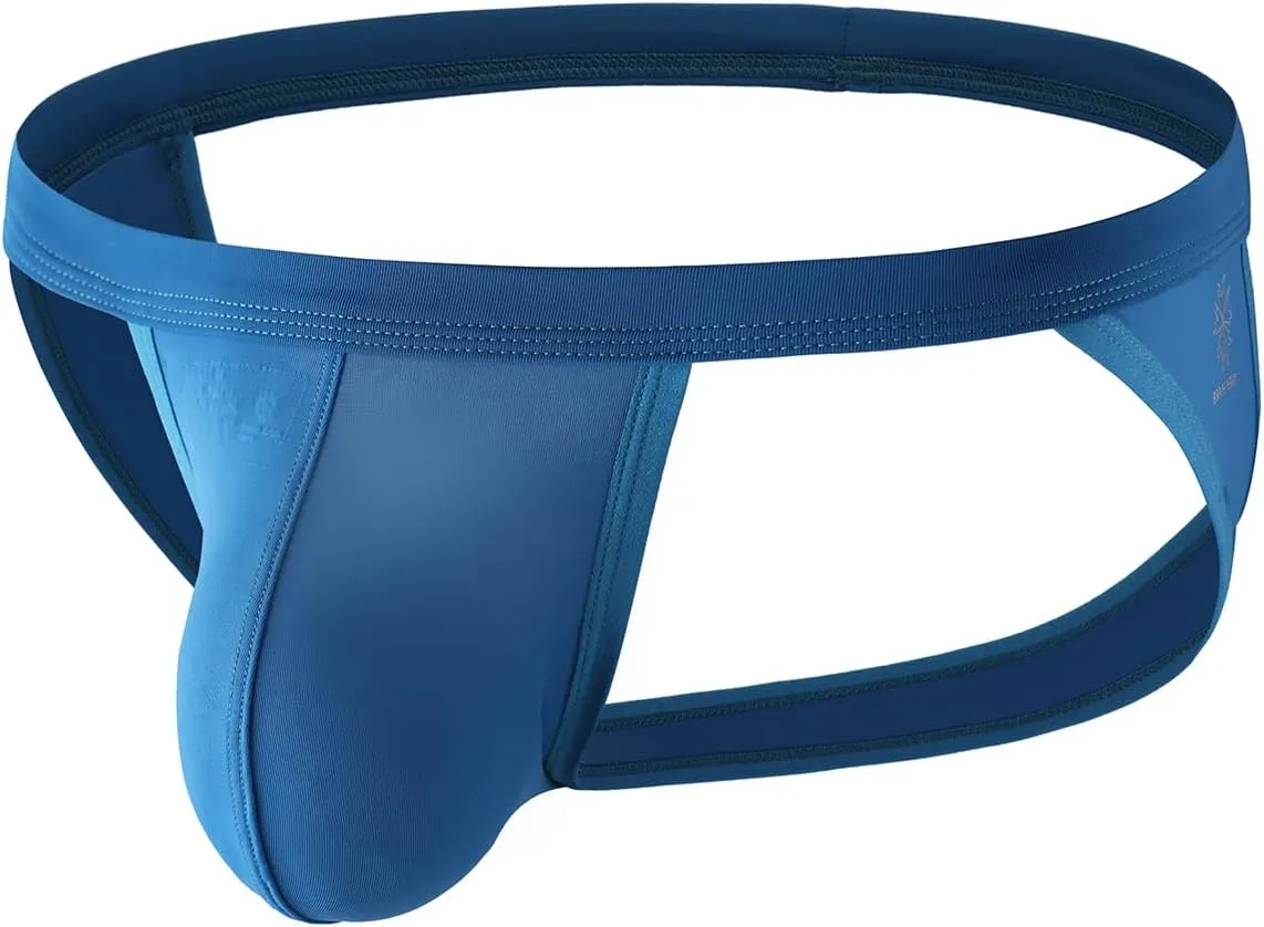 MuscleMate Men's Jockstrap Thong Underwear, Men's Classic Athletic Supporter With Stretch Elastic Waistband.