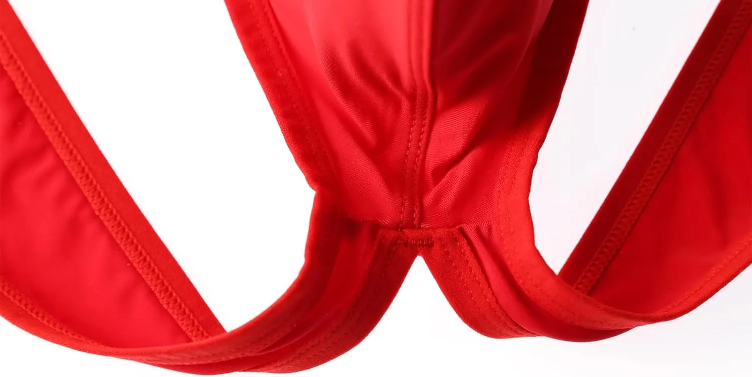 MuscleMate Men's Jockstrap Thong Underwear, Men's Classic Athletic Supporter With Stretch Elastic Waistband.