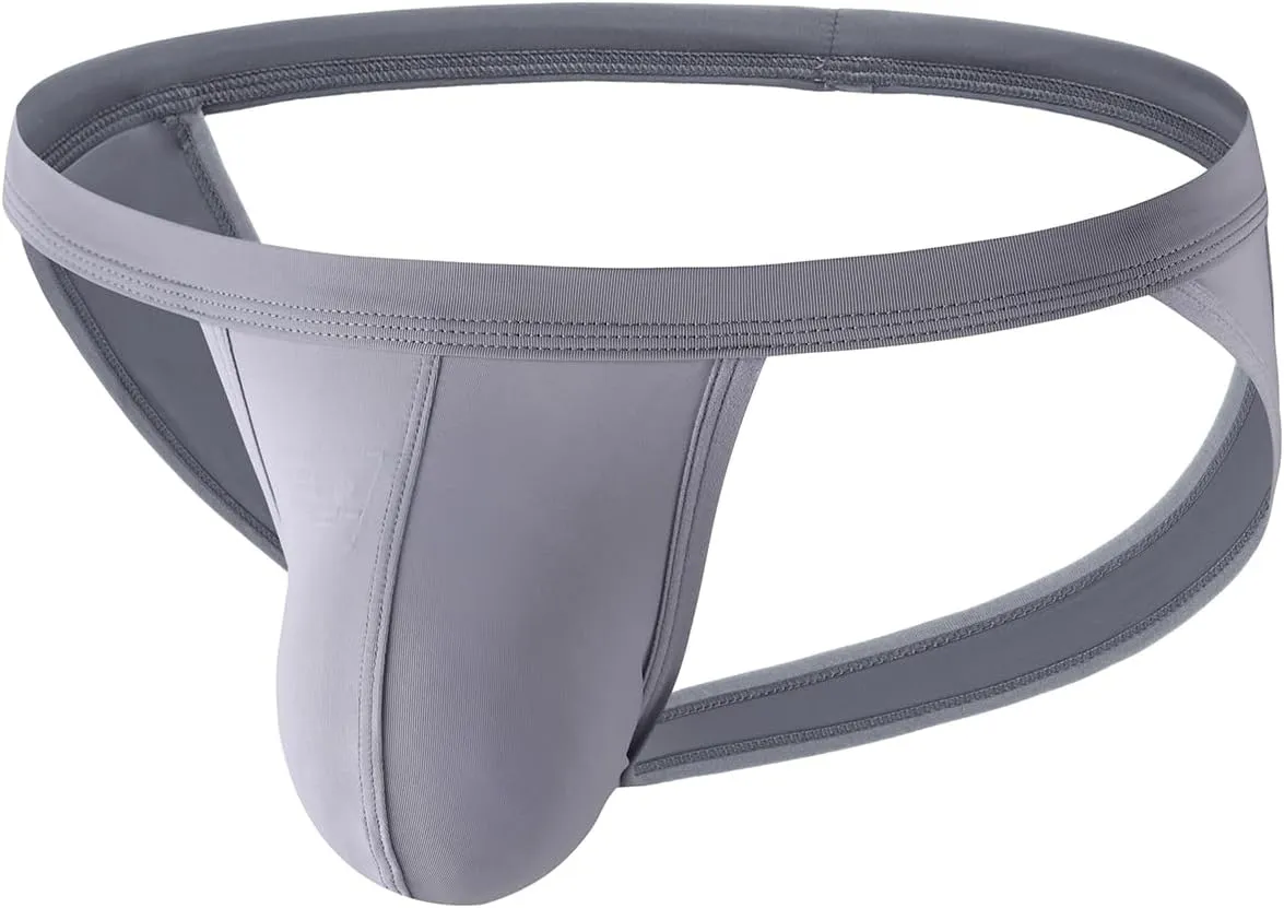 MuscleMate Men's Jockstrap Thong Underwear, Men's Classic Athletic Supporter With Stretch Elastic Waistband.