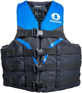 Overton's Nylon Life Vest  Big & Tall Sizes, USCG Type III Approved, Quick-Release Buckles, 24" Length