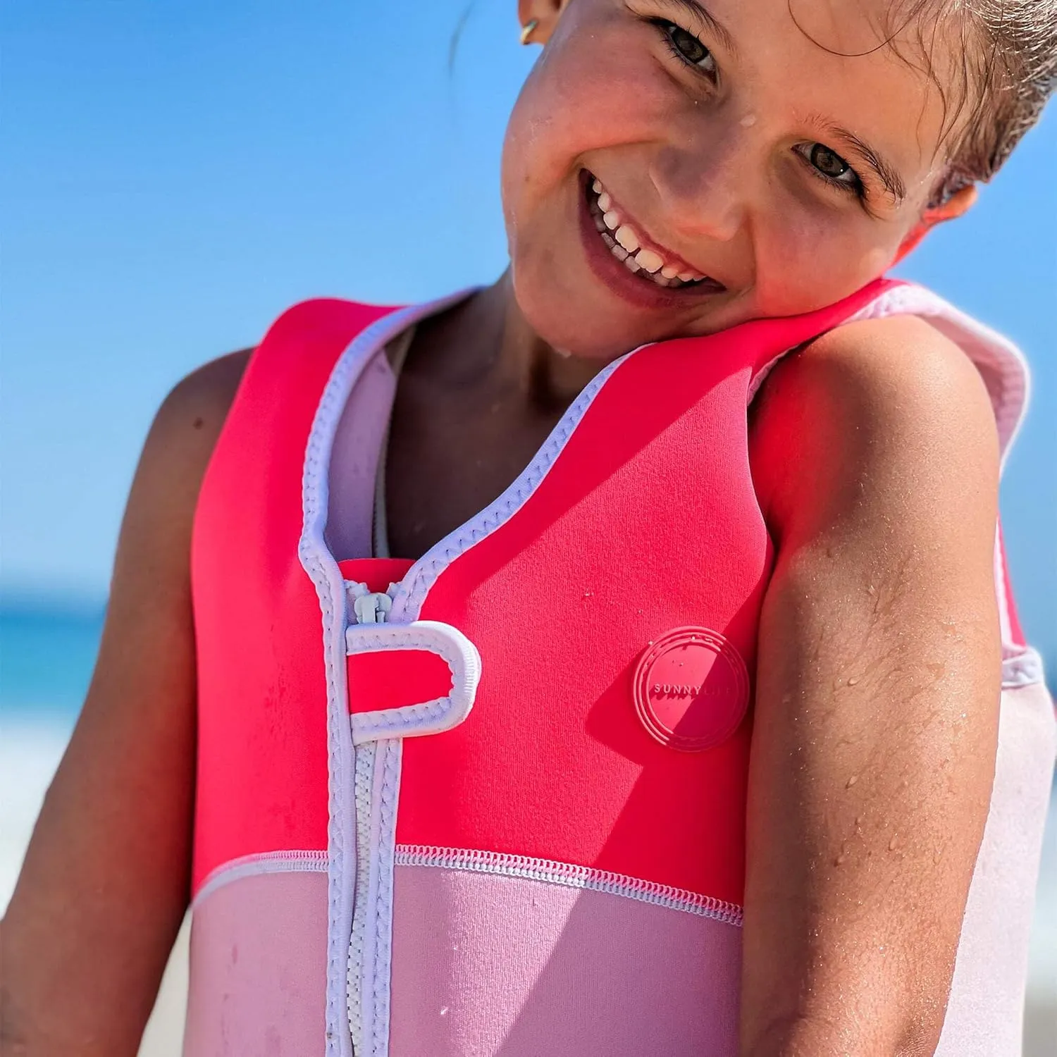SUNNYLiFE Swim Vest - Constructed with Neoprene Plus a Secure Front Zip and Develop Water Confidence. | Toddler Swim Vest