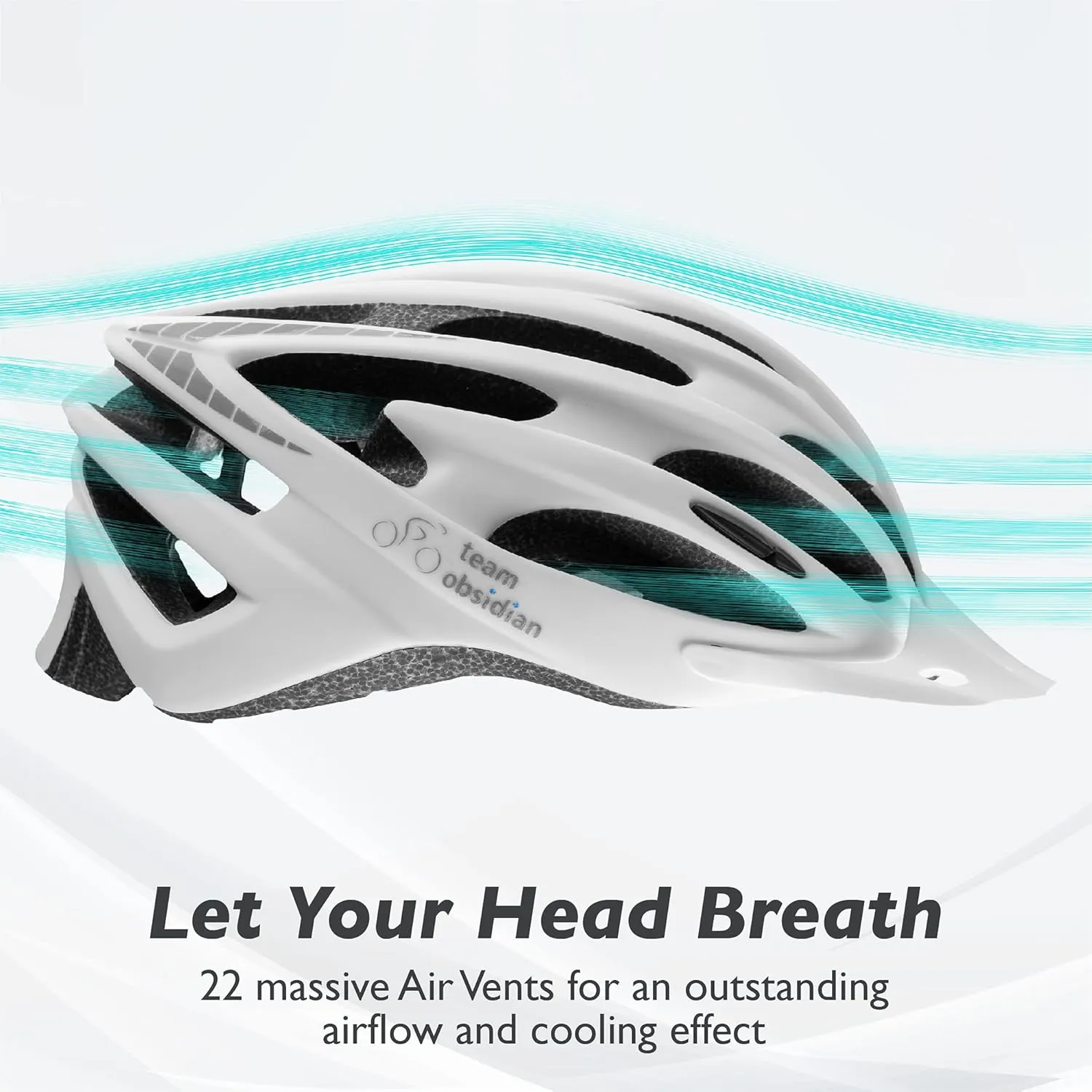Team Obsidian Airflow Adult Bike Helmet - Lightweight Helmets for Adults with Reinforcing Skeleton - Unisex Bicycle Helmets for Women and Men - Comfortable and Breathable Cycling Mountain Bike Helmet