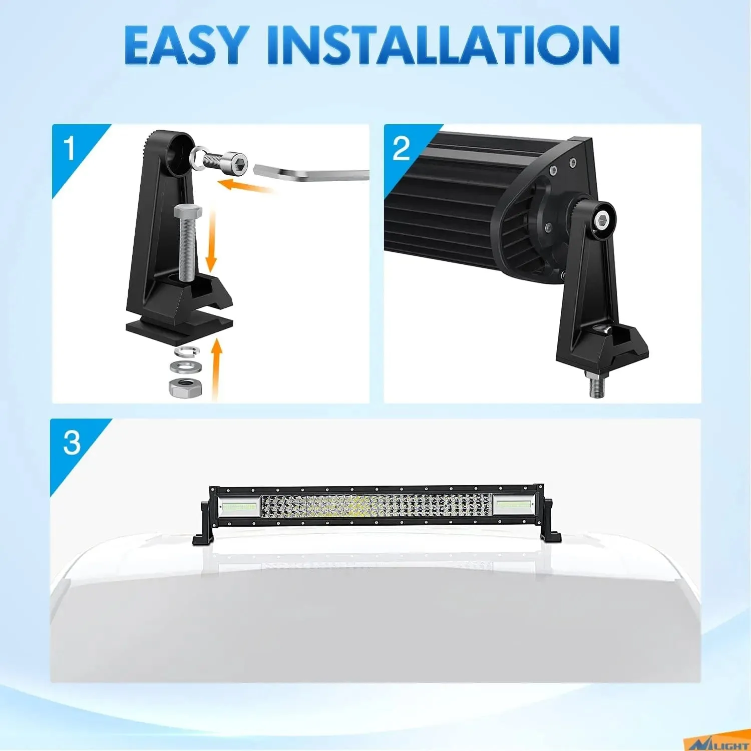 Universal Side-Mounted Adjustable Brackets Kits With Rubber Pads