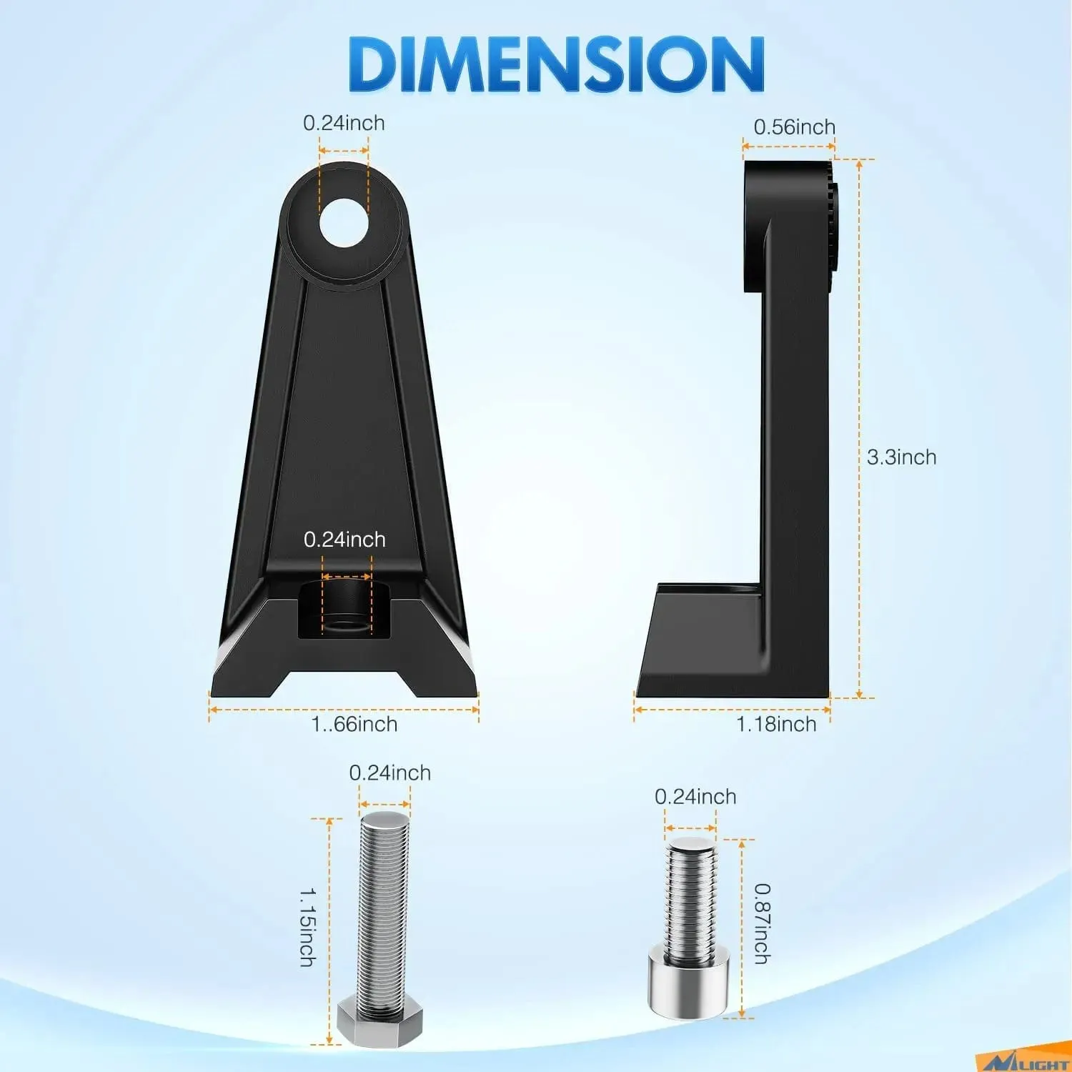 Universal Side-Mounted Adjustable Brackets Kits With Rubber Pads