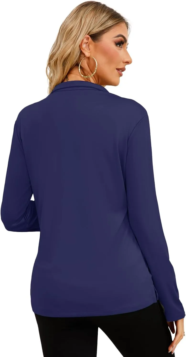 Womens Golf Shirt Quick Dry Long Sleeve Tennis Tops UPF50  Collared Golf Polo Shirts for Women
