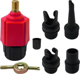 Xspeedonline Inflatable SUP Pump Adaptor Air Compressor Valve Converter, Multifunction SUP Valve Bike Pump Adapter w/ 4 Air Valve Nozzles for Inflatable Boat, Stand Up Paddle Board, Inflatable Bed