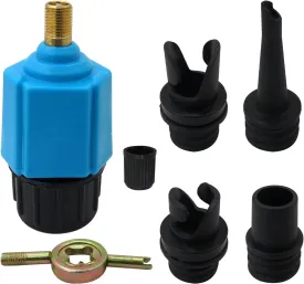 Xspeedonline Inflatable SUP Pump Adaptor Air Pump Converter, Multifunction Sup Valve Adapter with 4 Air Valve Nozzles for Inflatable Boat, Stand Up Paddle Board, Inflatable Bed, Surf Paddle Board