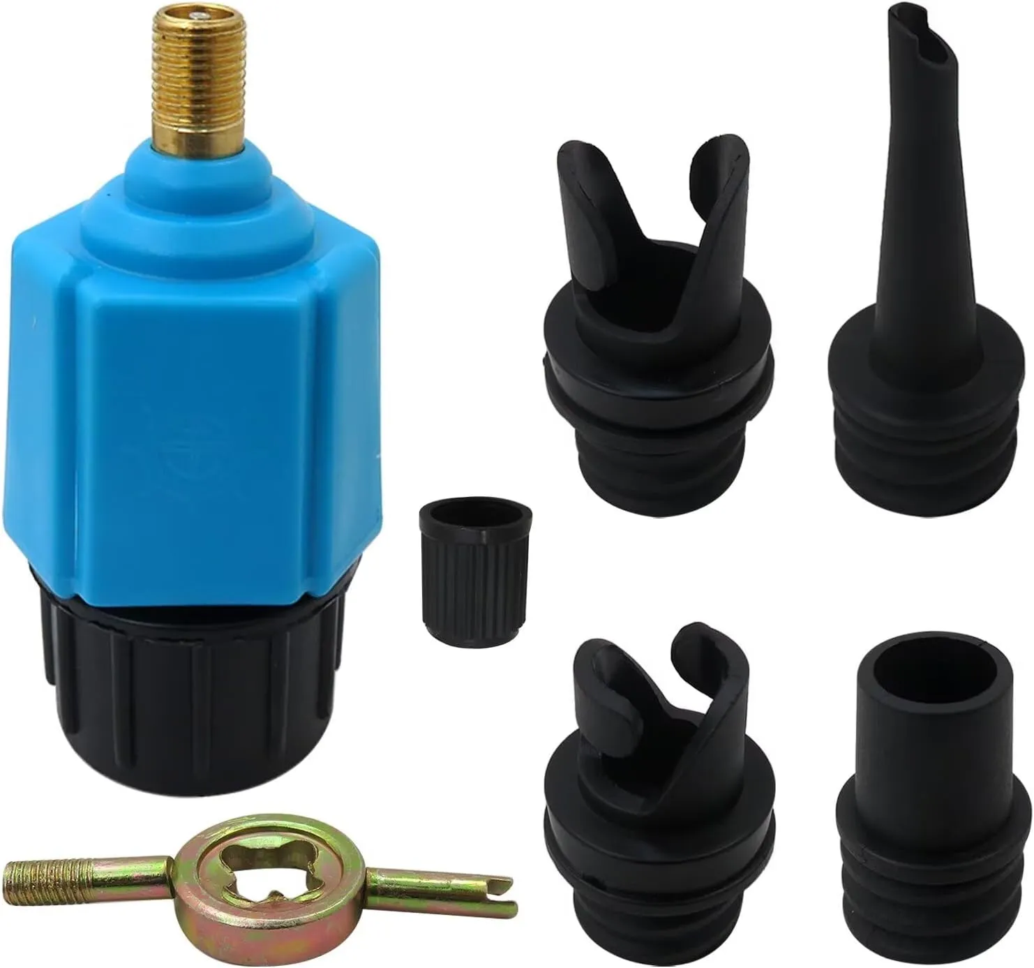 Xspeedonline Inflatable SUP Pump Adaptor Air Pump Converter, Multifunction Sup Valve Adapter with 4 Air Valve Nozzles for Inflatable Boat, Stand Up Paddle Board, Inflatable Bed, Surf Paddle Board